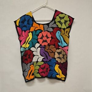 Multicolor Floral Embroidered Women's Blouse